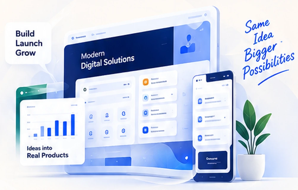 CodDesk digital solutions shown across desktop, tablet and phone